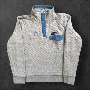 Patagonia Quilted Quarter Snap in Gray and Blue